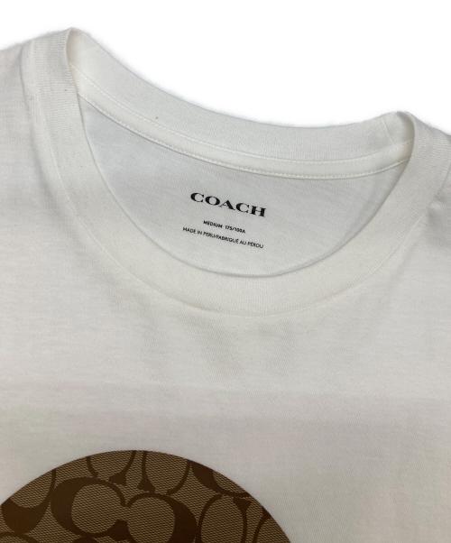 COACH（コーチ）COACH (コーチ) シグネチャーサークルプリントTシャツ ホワイト サイズ:Mの古着・服飾アイテム
