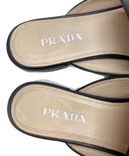 PRADA（プラダ）PRADA (プラダ) チェーンローファーミュール ブラック サイズ:25の古着・服飾アイテム