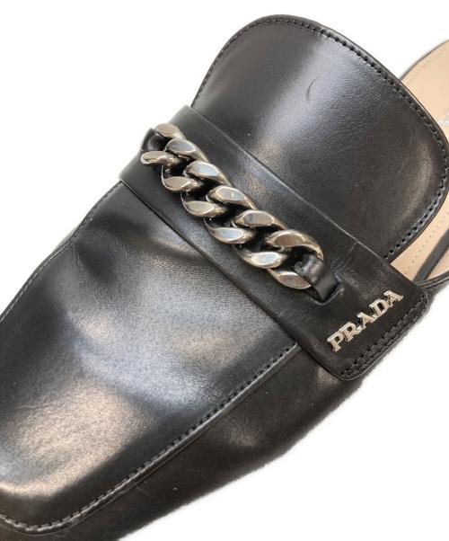 PRADA（プラダ）PRADA (プラダ) チェーンローファーミュール ブラック サイズ:25の古着・服飾アイテム