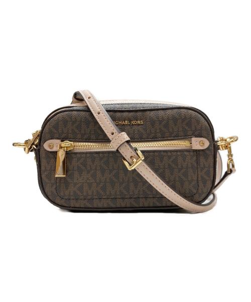 MICHAEL KORS（マイケルコース）MICHAEL KORS (マイケル・コース) ダブルショルダーバッグ ブラウン×ピンクの古着・服飾アイテム