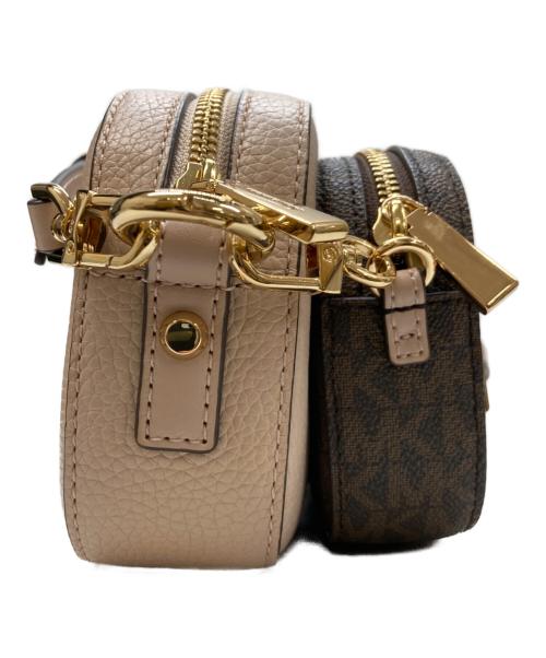 MICHAEL KORS（マイケルコース）MICHAEL KORS (マイケル・コース) ダブルショルダーバッグ ブラウン×ピンクの古着・服飾アイテム