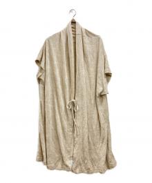 Y's（ワイズ）の古着「LENO CLOTH SHAWL COLLAR CARDIGAN」｜ベージュ