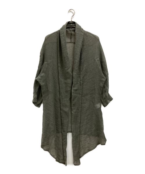 Y's（ワイズ）Y's (ワイズ) LENO CLOTH SHAWL COLLAR CARDIGAN グリーン サイズ:2の古着・服飾アイテム