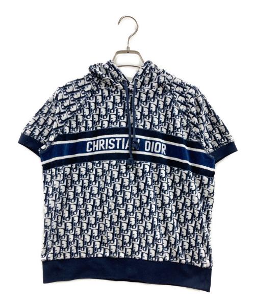 Christian Dior（クリスチャン ディオール）Christian Dior (クリスチャン ディオール) オブリークショートスリーブパーカー ネイビー サイズ:Sの古着・服飾アイテム