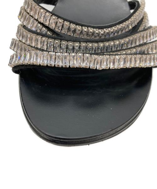 GIUSEPPE ZANOTTI（ジュゼッペザノッティ）GIUSEPPE ZANOTTI (ジュゼッペザノッティ) ビジューサンダル ブラック サイズ:37の古着・服飾アイテム