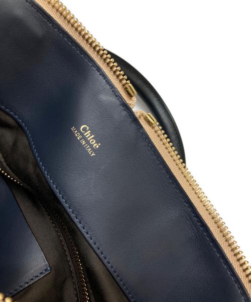 Chloe（クロエ）Chloe (クロエ) バイカラー2WAYバッグ ブルーの古着・服飾アイテム