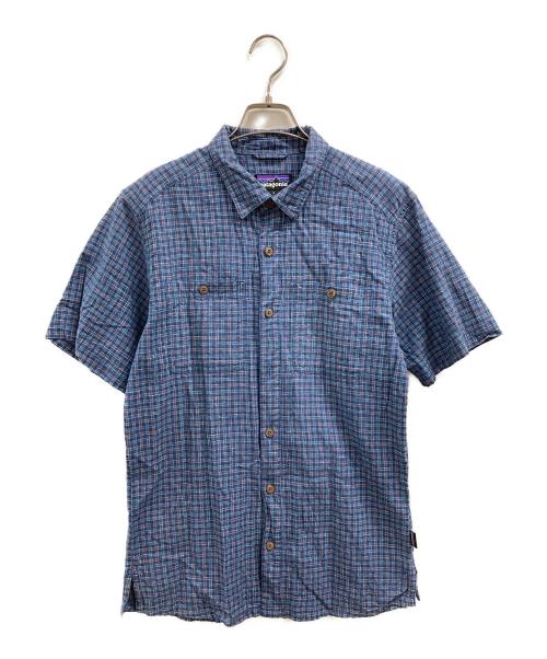 Patagonia（パタゴニア）Patagonia (パタゴニア) コットンヘンプチェックシャツ ブルー サイズ:Sの古着・服飾アイテム