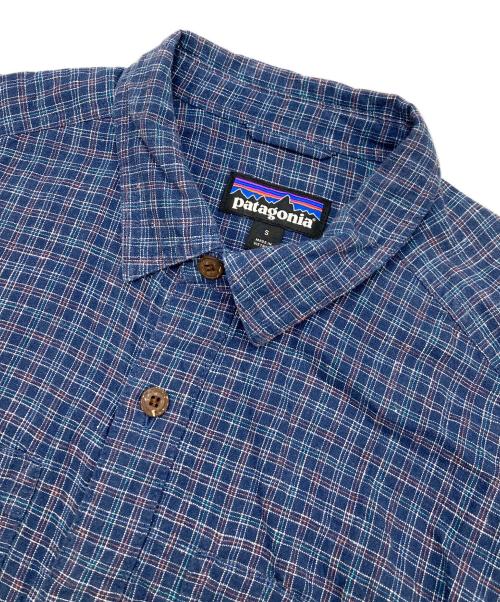 Patagonia（パタゴニア）Patagonia (パタゴニア) コットンヘンプチェックシャツ ブルー サイズ:Sの古着・服飾アイテム