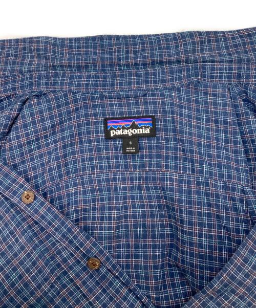 Patagonia（パタゴニア）Patagonia (パタゴニア) コットンヘンプチェックシャツ ブルー サイズ:Sの古着・服飾アイテム