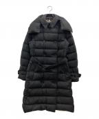BURBERRY LONDONバーバリーロンドン）の古着「ナイロン フーデッド パファーコート」｜ブラック