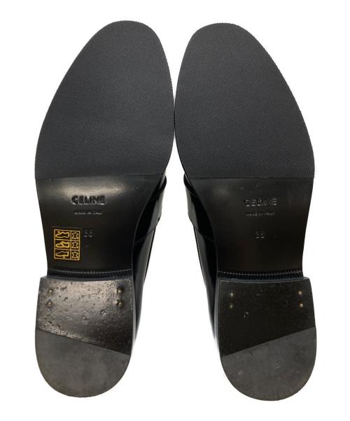 CELINE（セリーヌ）CELINE (セリーヌ) マラケ ポリッシュドブルスキン トリオンフ ローファー ブラック サイズ:38の古着・服飾アイテム