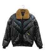 DOUBLE GOOSE×JOURNAL STANDARDダブルグース×ジャーナルスタンダード）の古着「Vボンバーレザーダウンジャケット」｜ブラック