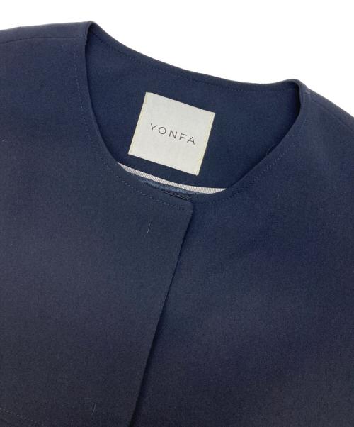 YONFA（ヨンファ）YONFA (ヨンファ) ノーカラージャケット ネイビー サイズ:Sの古着・服飾アイテム