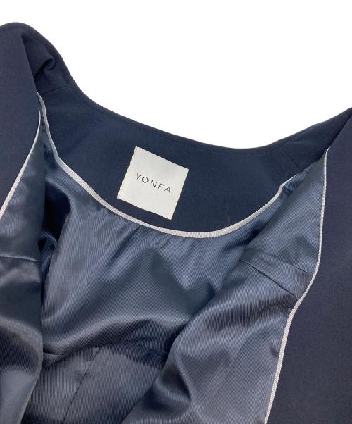 YONFA（ヨンファ）YONFA (ヨンファ) ノーカラージャケット ネイビー サイズ:Sの古着・服飾アイテム