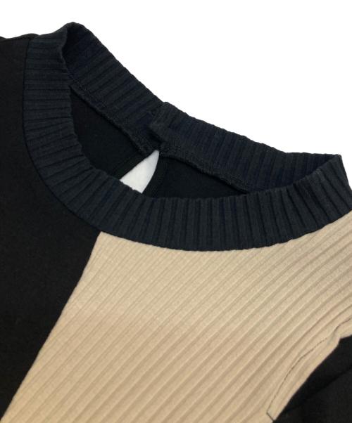 UNITED TOKYO（ユナイテッドトーキョー）UNITED TOKYO (ユナイテッドトーキョー) 半袖ワンピース ベージュ×ブラック サイズ:FREEの古着・服飾アイテム