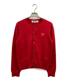 PLAY COMME des GARCONS（プレイコムデギャルソン）の古着「ハートロゴカーディガン」｜レッド