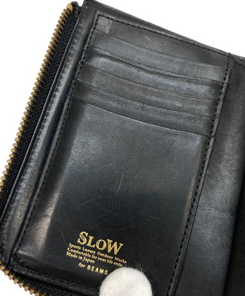SLOW（スロウ）SLOW (スロウ) ラウンドファスナー財布 ブラックの古着・服飾アイテム