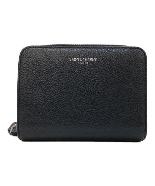 Saint Laurent Paris（サンローランパリ）Saint Laurent Paris (サンローランパリ) リヴゴーシュ コンパクト ジップウォレット ブラックの古着・服飾アイテム