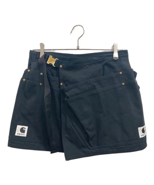 sacai（サカイ）sacai (サカイ) CarHartt (カーハート) ラップスカート ブラック サイズ:1の古着・服飾アイテム