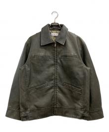 SLY（スライ）の古着「VINTAGE BOXY F/LEATHER ジャケット」｜カーキ
