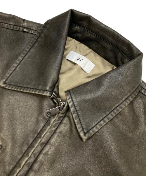 SLY（スライ）SLY (スライ) VINTAGE BOXY F/LEATHER ジャケット カーキ サイズ:FREEの古着・服飾アイテム