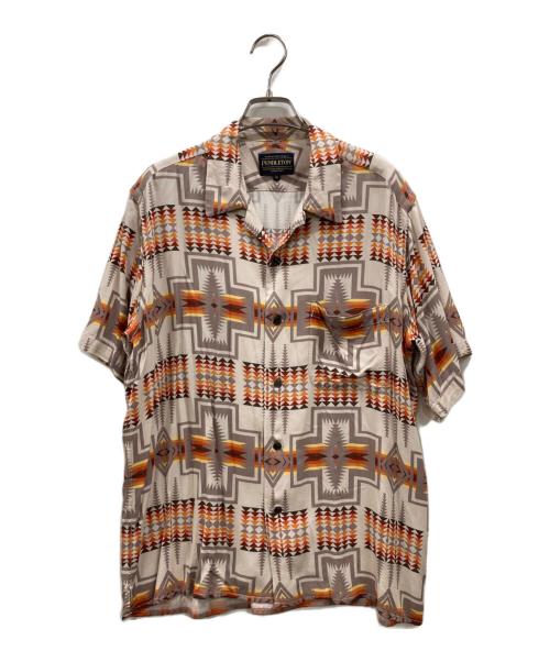 PENDLETON（ペンドルトン）PENDLETON (ペンドルトン) BAYFLOW別注/Open Collar Shirt レッド×アイボリー サイズ:Mの古着・服飾アイテム