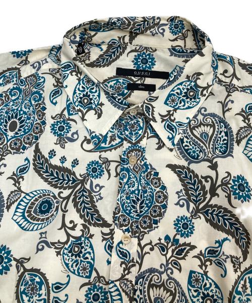 GUCCI（グッチ）GUCCI (グッチ) ペイズリー長袖シャツ ベージュ サイズ:43の古着・服飾アイテム