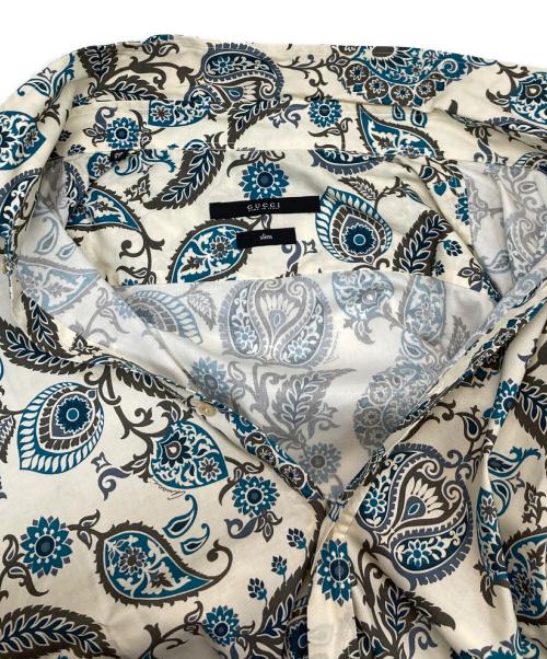 GUCCI（グッチ）GUCCI (グッチ) ペイズリー長袖シャツ ベージュ サイズ:43の古着・服飾アイテム