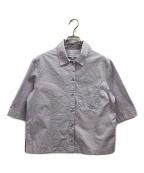 maison kitsuneメゾンキツネ）の古着「CROPPED BOXY SHIRT」｜パープル