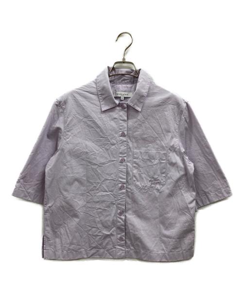 maison kitsune（メゾンキツネ）maison kitsune (メゾンキツネ) CROPPED BOXY SHIRT パープル サイズ:36の古着・服飾アイテム