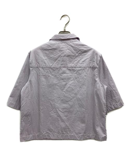 maison kitsune（メゾンキツネ）maison kitsune (メゾンキツネ) CROPPED BOXY SHIRT パープル サイズ:36の古着・服飾アイテム
