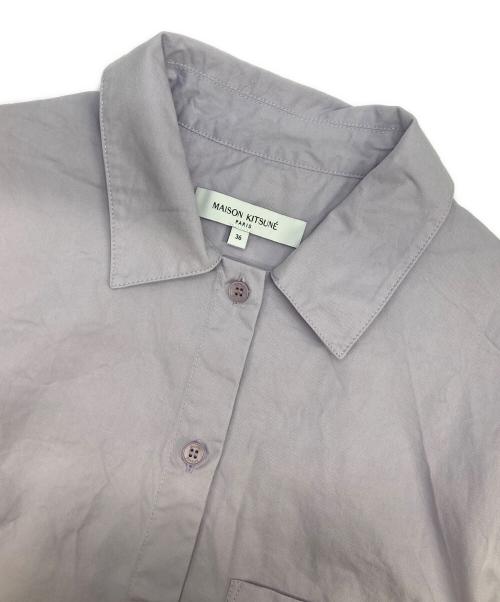 maison kitsune（メゾンキツネ）maison kitsune (メゾンキツネ) CROPPED BOXY SHIRT パープル サイズ:36の古着・服飾アイテム