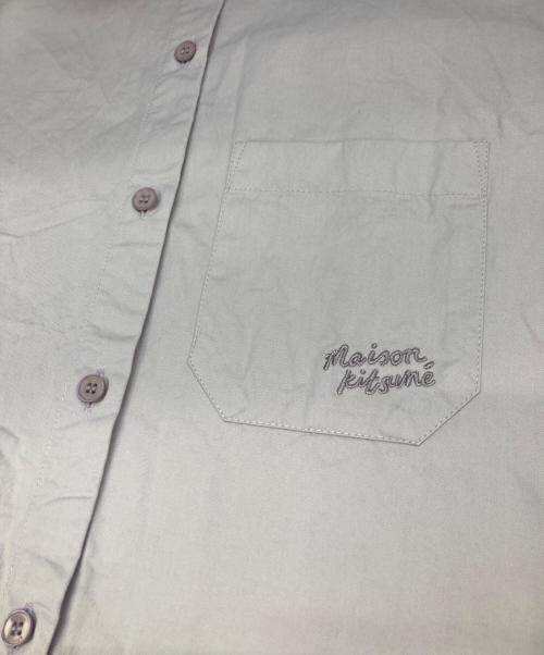 maison kitsune（メゾンキツネ）maison kitsune (メゾンキツネ) CROPPED BOXY SHIRT パープル サイズ:36の古着・服飾アイテム
