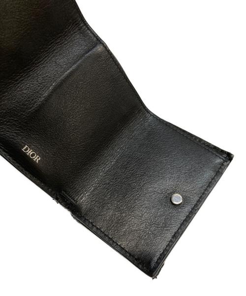 Christian Dior（クリスチャン ディオール）Christian Dior (クリスチャン ディオール) オブリーク コンパクトウォレット ブラック×ベージュの古着・服飾アイテム