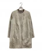 Max Mara Studioマックスマーラ ストゥディオ）の古着「ゴートスキンノーカラーコート」｜ベージュ