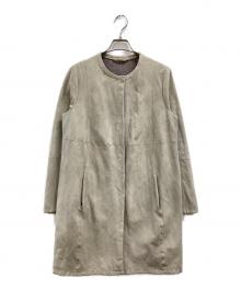 Max Mara Studio（マックスマーラ ストゥディオ）の古着「ゴートスキンノーカラーコート」｜ベージュ
