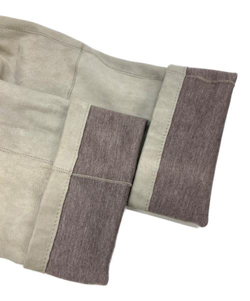 Max Mara Studio（マックスマーラ ストゥディオ）MAX MARA STUDIO (マックスマーラ ストゥディオ) ゴートスキンノーカラーコート ベージュ サイズ:40の古着・服飾アイテム