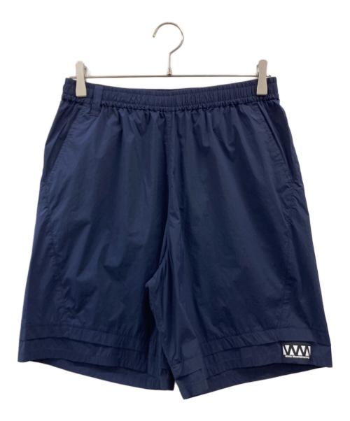 WHITE MOUNTAINEERING（ホワイトマウンテ二アニング）WHITE MOUNTAINEERING (ホワイトマウンテ二アニング) レイヤード イージー ハーフパンツ ネイビーの古着・服飾アイテム