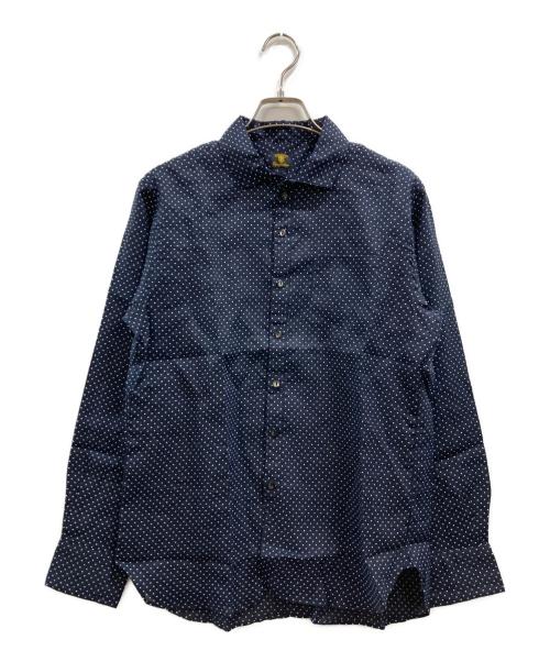 Django Atour（ジャンゴ アトゥール）Django Atour (ジャンゴ アトゥール) リネンドットシャツ ネイビー サイズ:Mの古着・服飾アイテム