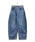 ALEXANDER WANGアレキサンダー・ワン）の古着「OVERSIZED ROUNDED LOW RISE JEAN BRUSHED DENIM」｜ブルー