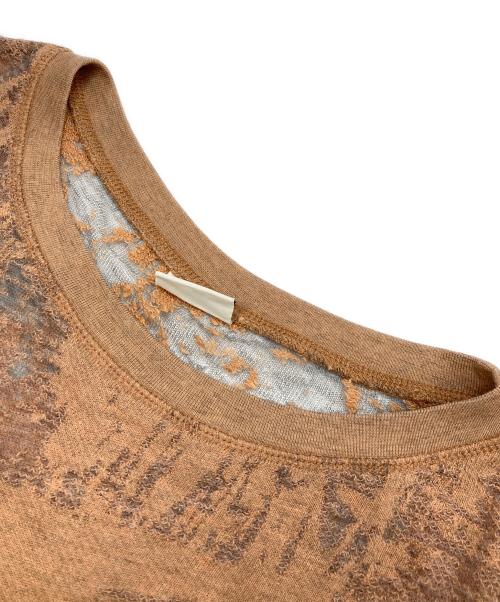 DRIES VAN NOTEN（ドリスヴァンノッテン）DRIES VAN NOTEN (ドリスヴァンノッテン) ジャガードデザインＴシャツ ブラウン サイズ:不明（実寸参照）の古着・服飾アイテム