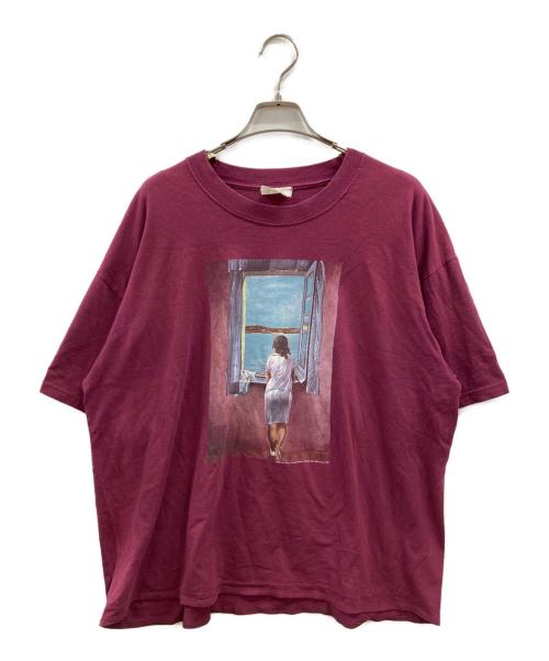USED（ユーズド）USED (ユーズド) Girl at the Window tee バーガンディー サイズ:XLの古着・服飾アイテム