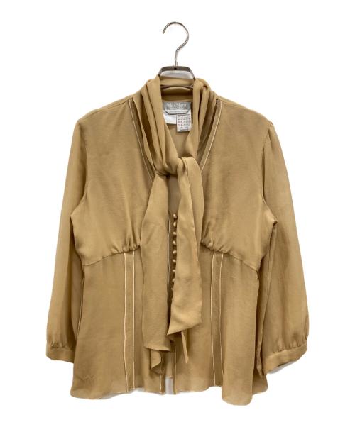 MaxMara（マックスマーラ）MaxMara (マックスマーラ) シアーブラウス ブラウン サイズ:40の古着・服飾アイテム