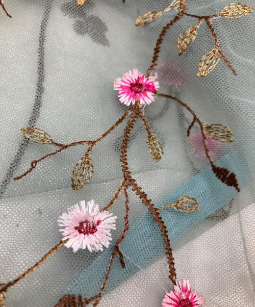 DORRY DOLL（ドリードール）DORRY DOLL (ドリードール) ヴィンテージ風フラワーカラー刺繍レースフィット＆フレアードレス グリーン サイズ:38 未使用品の古着・服飾アイテム