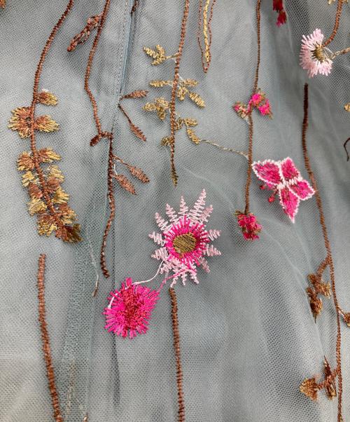 DORRY DOLL（ドリードール）DORRY DOLL (ドリードール) ヴィンテージ風フラワーカラー刺繍レースフィット＆フレアードレス グリーン サイズ:38 未使用品の古着・服飾アイテム