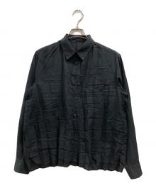 ISSEY MIYAKE（イッセイミヤケ）の古着「ープリーツ フロントポケットロングスリーブシャツ」｜ブラック