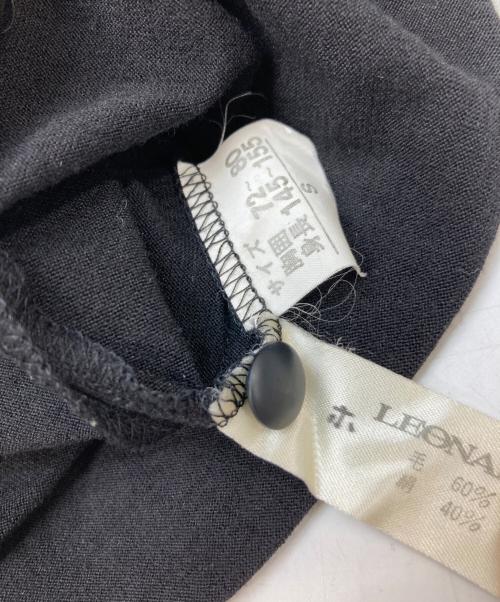 LEONARD FASHION（レオナールファッション）LEONARD FASHION (レオナールファッション) シルク混フラワーモチーフ切替ワンピース ブラック サイズ:Sの古着・服飾アイテム