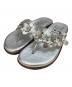 ISLAND SLIPPER（アイランドスリッパ）の古着「フラワー装飾ビーチサンダル」｜シルバー