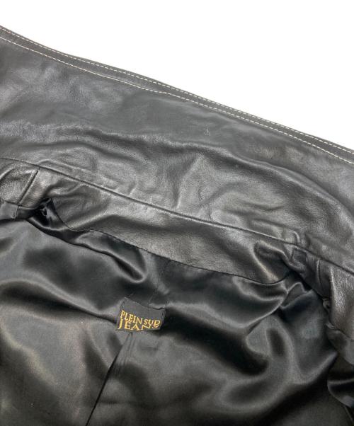 PLEIN SUD JEANS（プレインスッドジーンズ）PLEIN SUD JEANS (プレインスッドジーンズ) ホワイトステッチレザージップジャケット ブラック サイズ:40の古着・服飾アイテム
