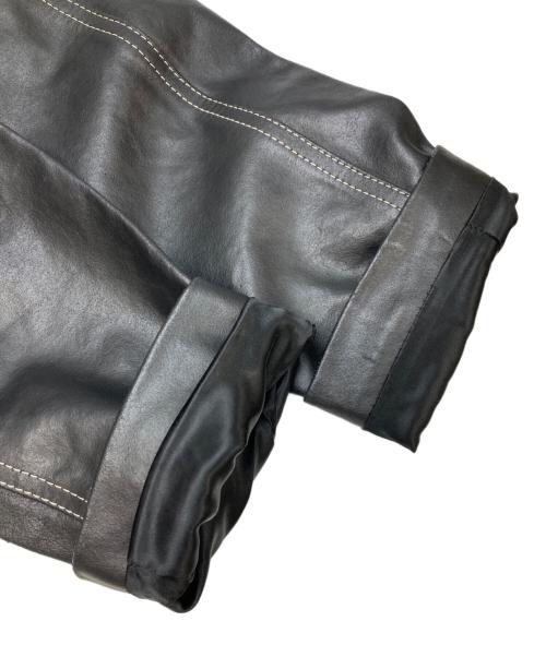 PLEIN SUD JEANS（プレインスッドジーンズ）PLEIN SUD JEANS (プレインスッドジーンズ) ホワイトステッチレザージップジャケット ブラック サイズ:40の古着・服飾アイテム